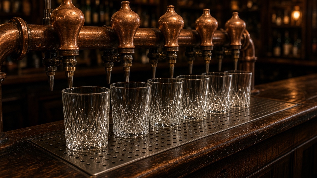 Sydney-style copper tap rail — ask the family before the schooner